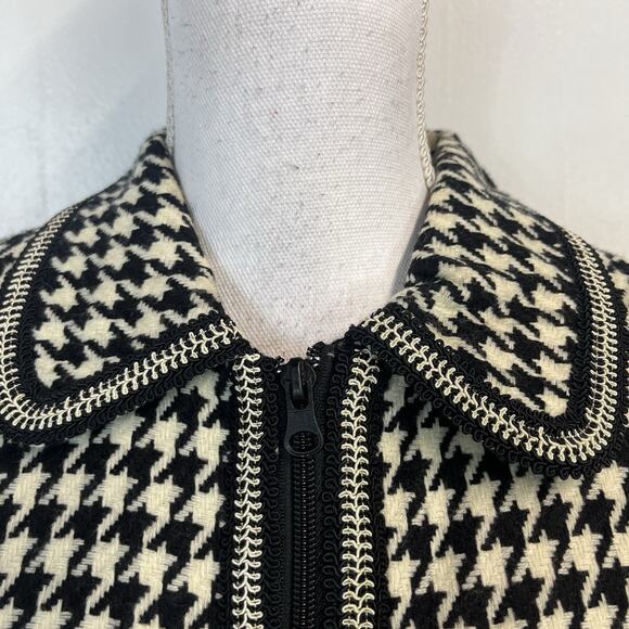 Vintage Tribeca Studio Blazer Jacket size 12 Black Ivory Hounds Tooth 90's Y2K - Picture 3 of 8